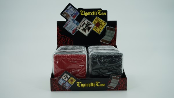 LEATHER PINSTRIPE CIGARETTE CASE 12CT